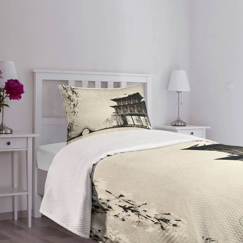 Landscape of Far East Bedspread Set