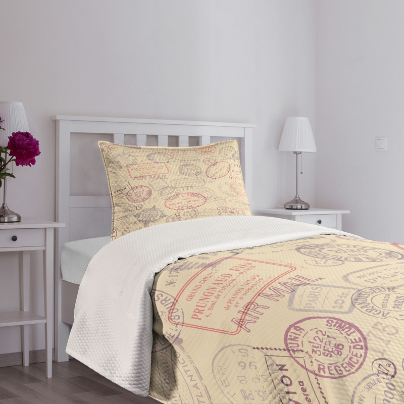 Retro Inspired Postage Bedspread Set