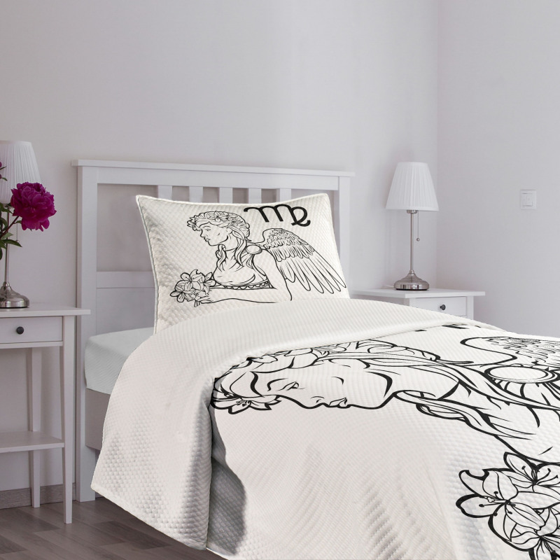 Angel with Bouquet Bedspread Set