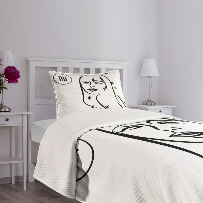 Woman with Stars Bedspread Set