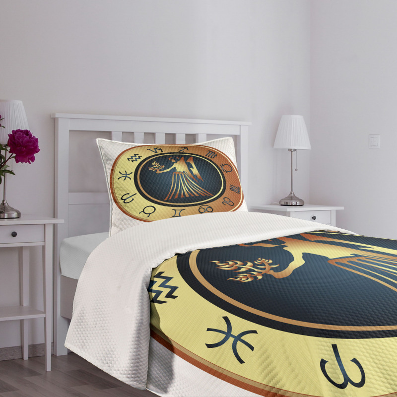 Signs Circle Woman Bedspread Set