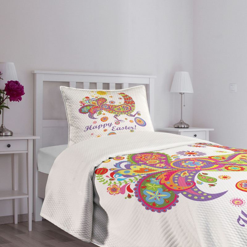 Blossoming Flowers Dots Bedspread Set