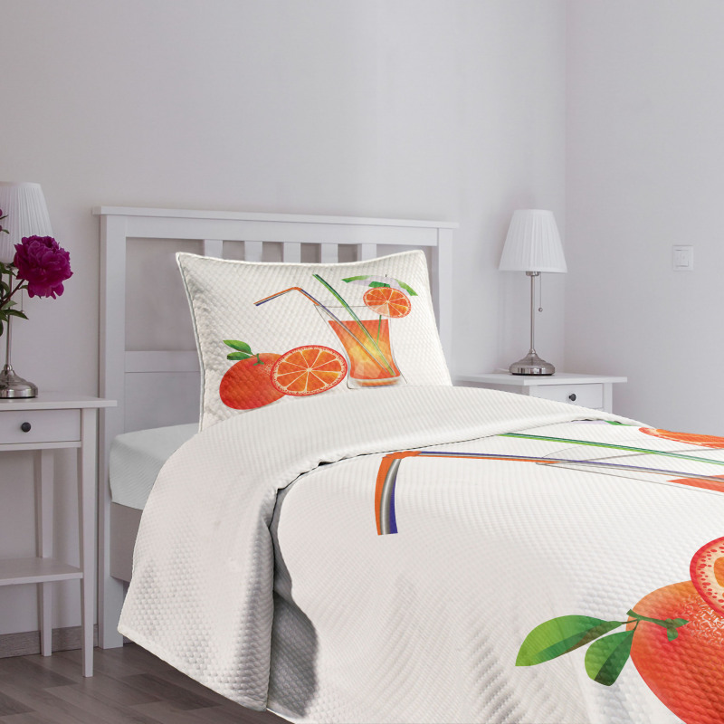 Orange Juice Glass Bedspread Set