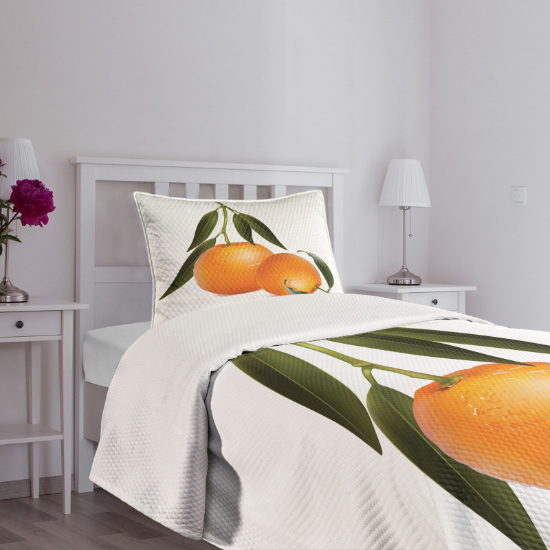 Fresh Tangerine Bedspread Set