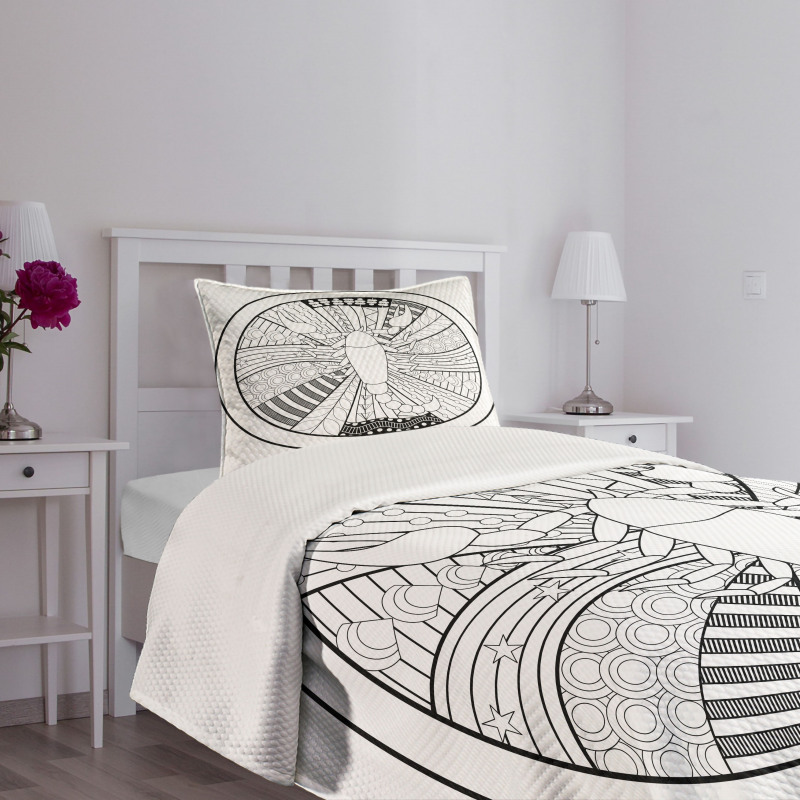 Round Tattoo Art Bedspread Set