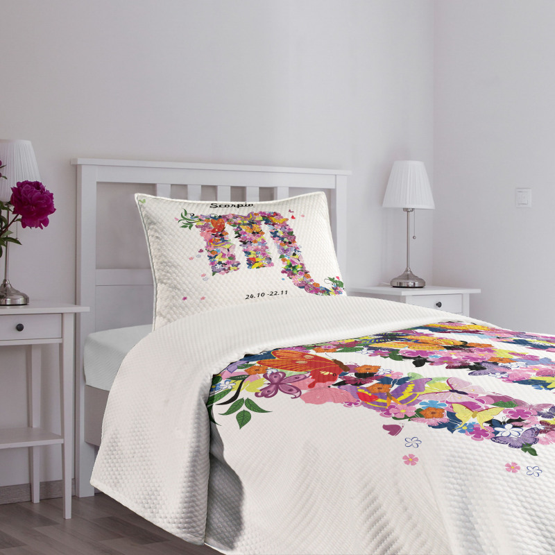 Floral Butterfly Bedspread Set