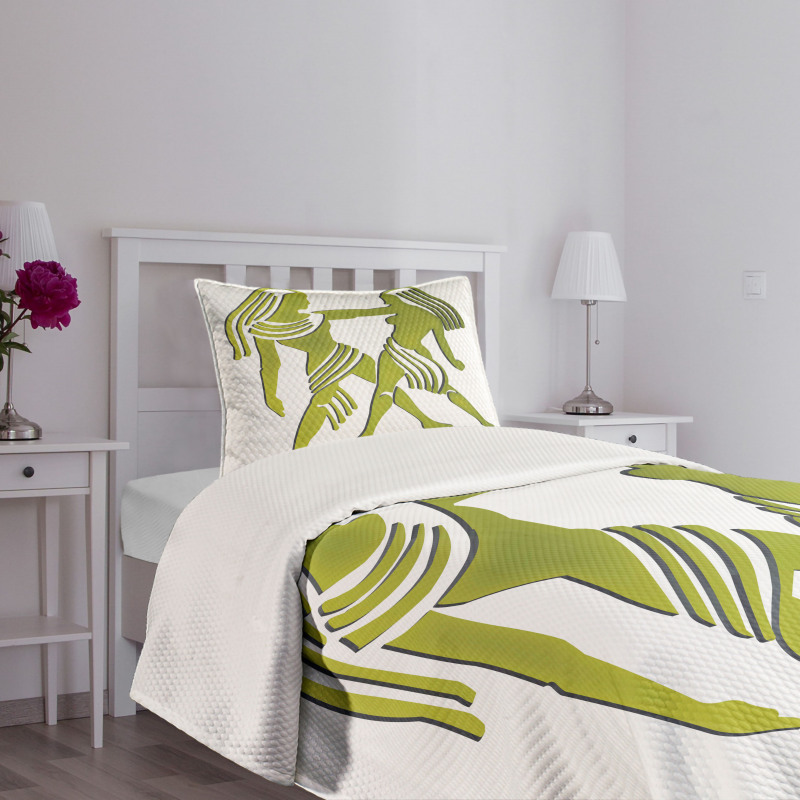 Green Twins Art Bedspread Set