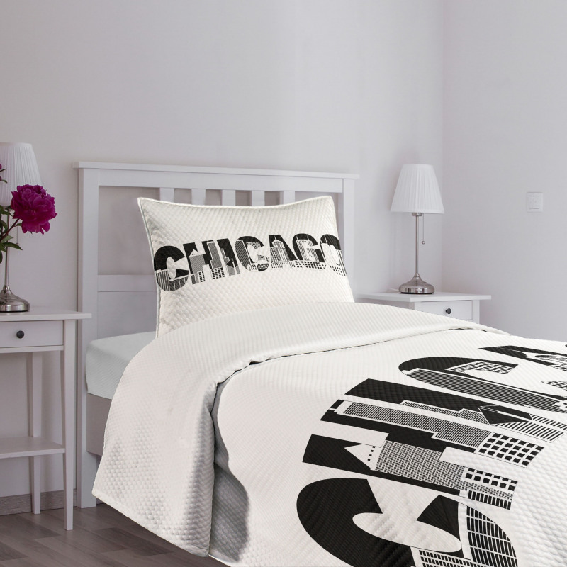 City in Letters Bedspread Set