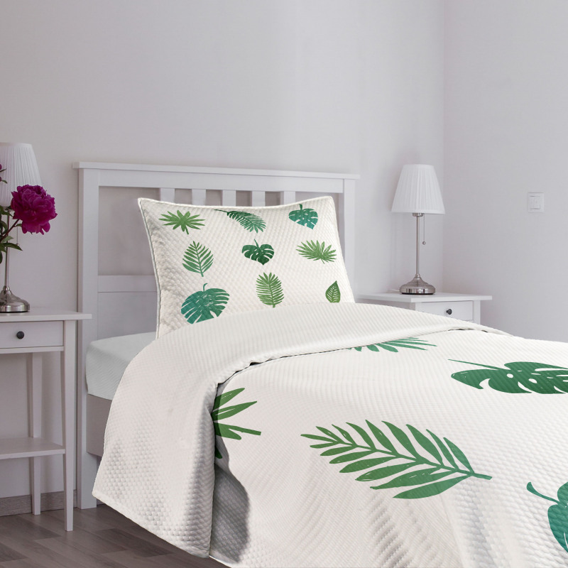 Tropical Tree Foliage Bedspread Set