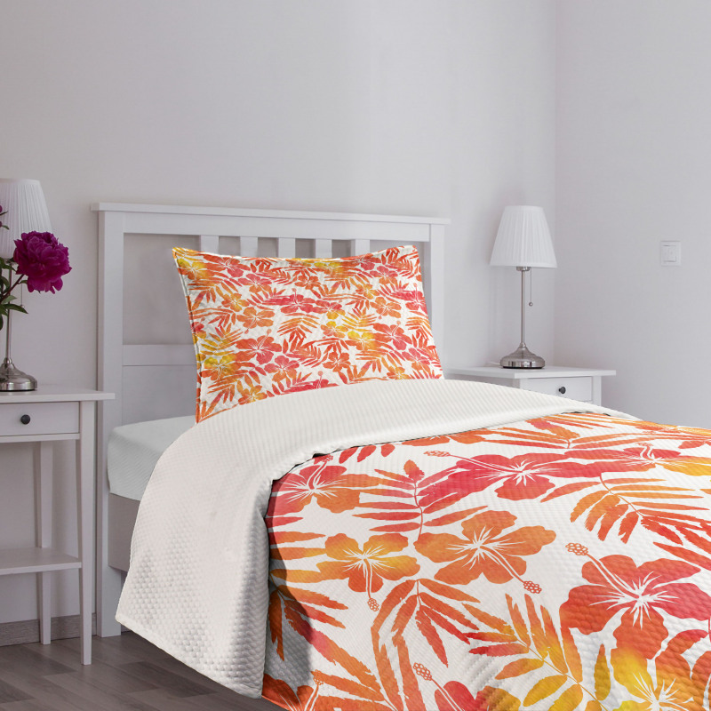 Hibiscus Flowers Art Bedspread Set