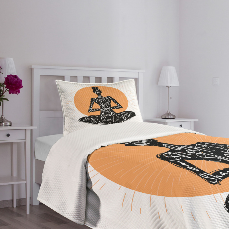 Meditating Lady Lotus Bedspread Set