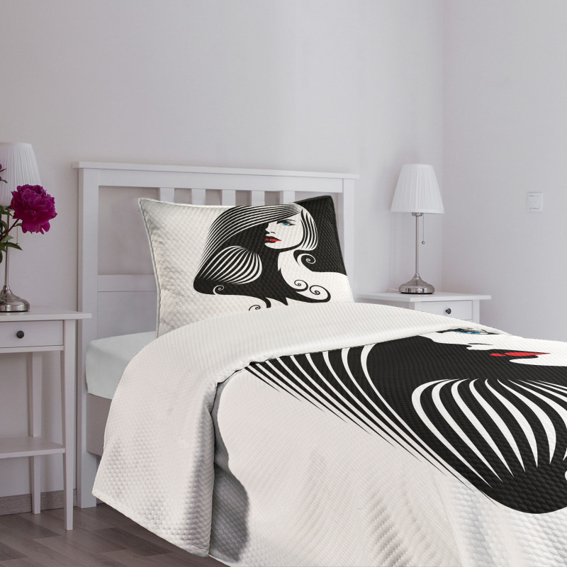 Abstract Glamor Woman Bedspread Set