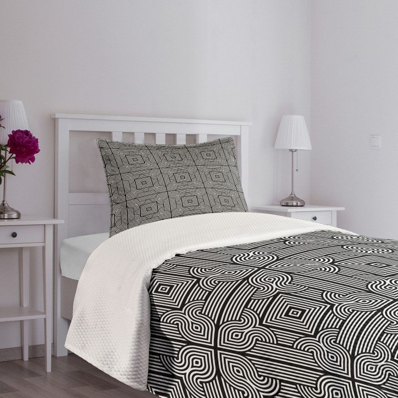 Stripy Geometrical Bedspread Set