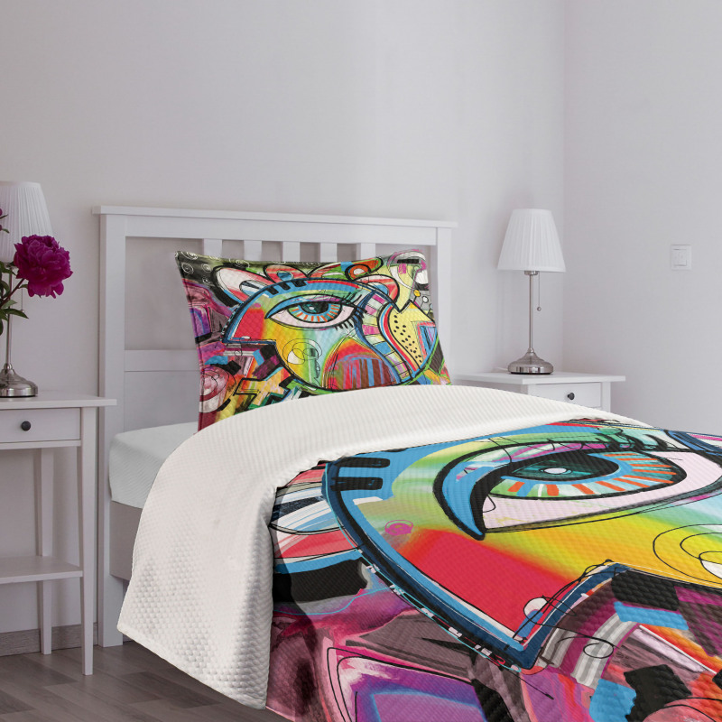 Colorful Art Eye Bedspread Set