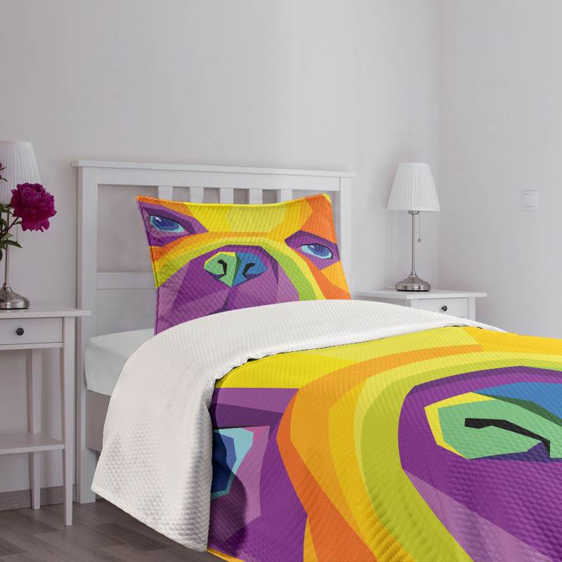 Abstract Vibrant Face Bedspread Set