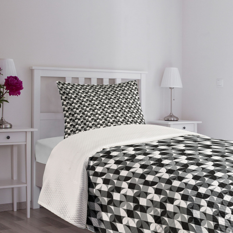 Greyscale Circle Bedspread Set