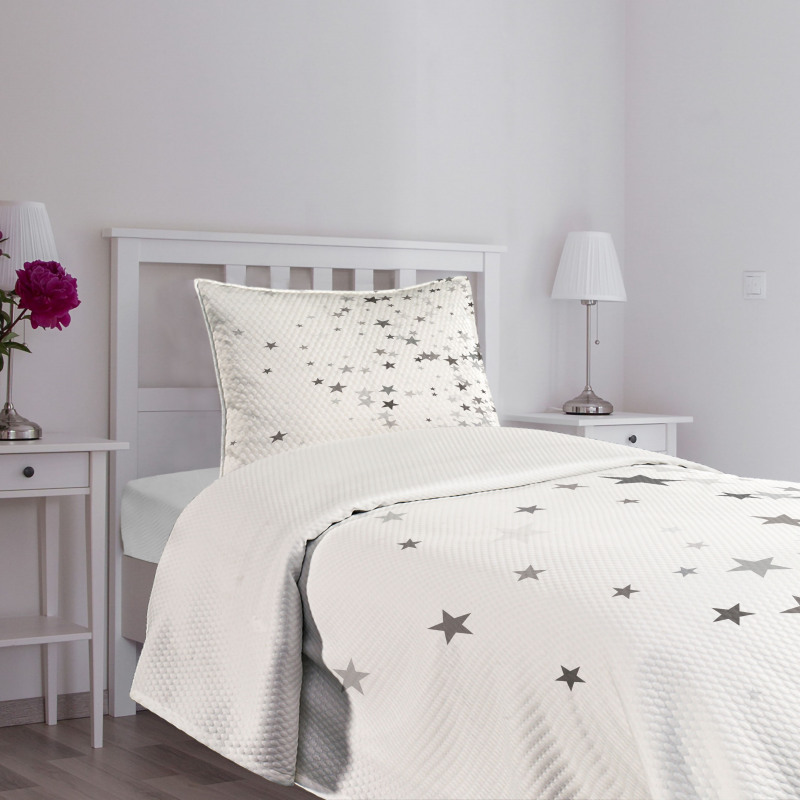 Grey Stars Celebration Bedspread Set