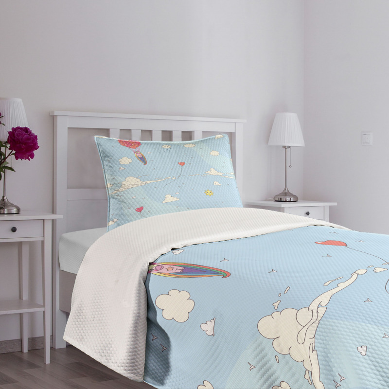 Balloons in Sky Bedspread Set