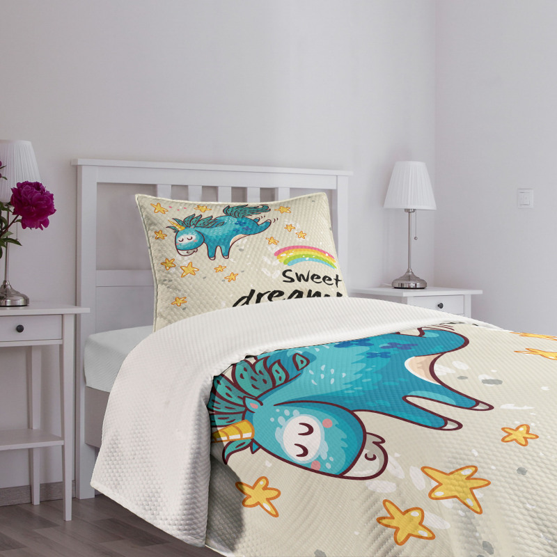 Unicorn Rainbow Bedspread Set