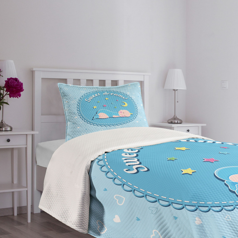 Newborn Baby Stars Bedspread Set