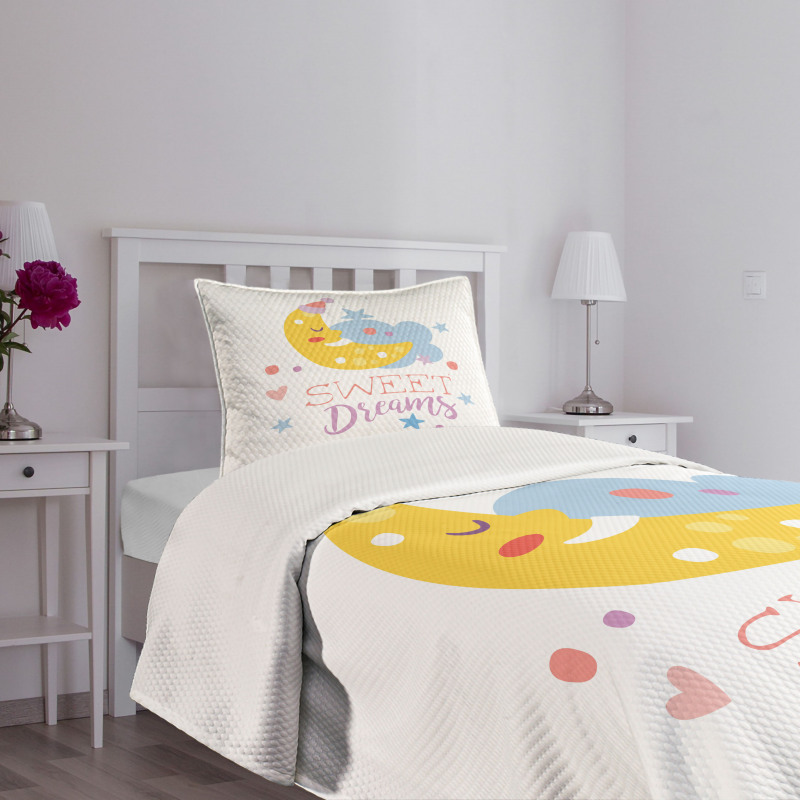 Stars and Moon Bedspread Set