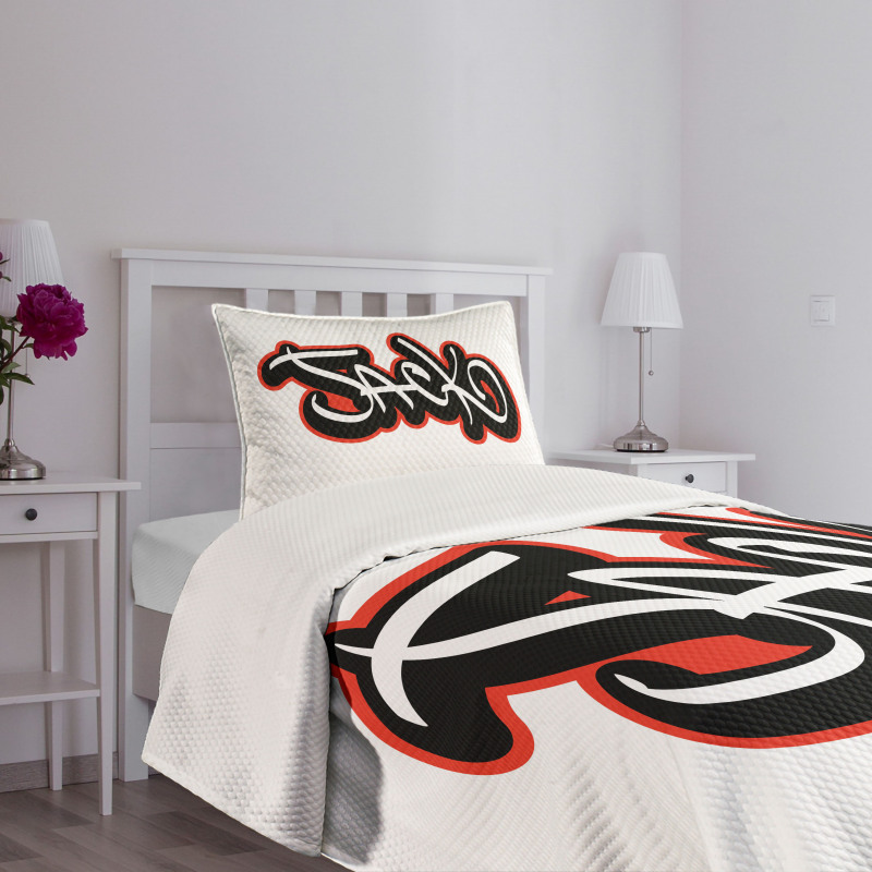 Graffiti Font Male Name Bedspread Set