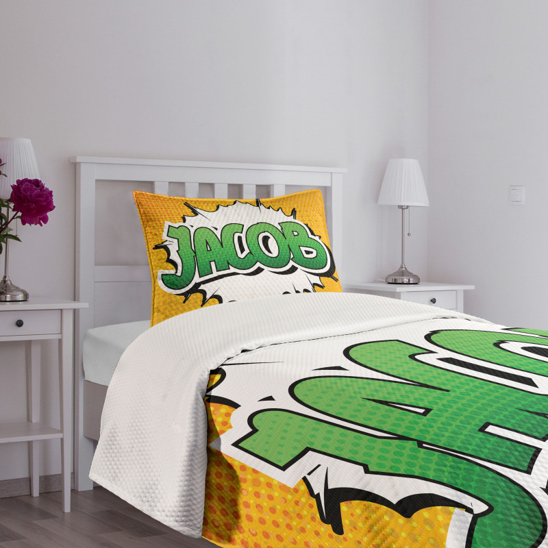 Male Name Comic Burst Bedspread Set