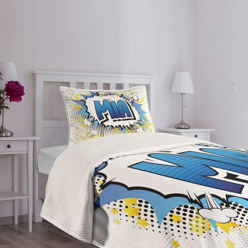 Feminine Name Comic Art Bedspread Set