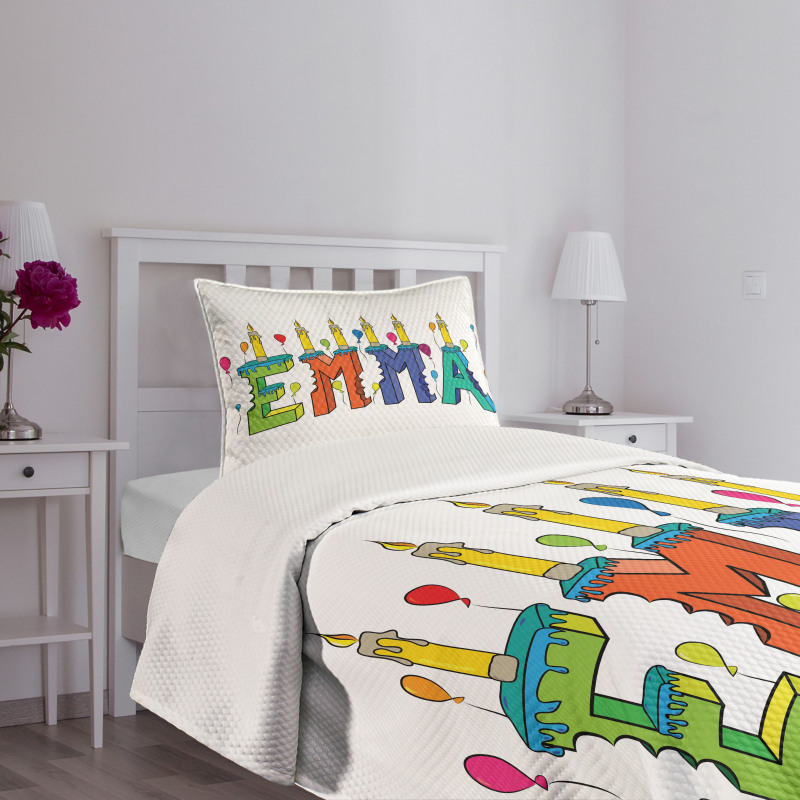 Popular Colorful Name Bedspread Set