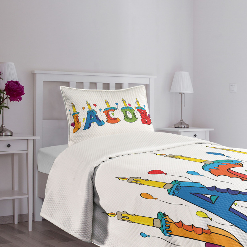Colorful Name Bedspread Set