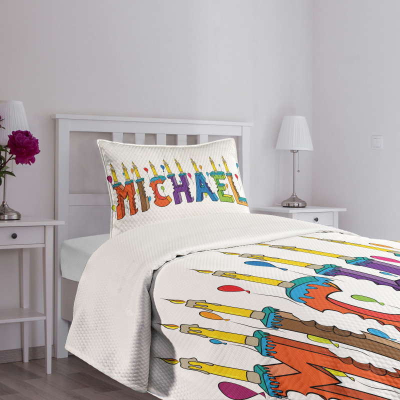 Joyous Name Pattern Bedspread Set