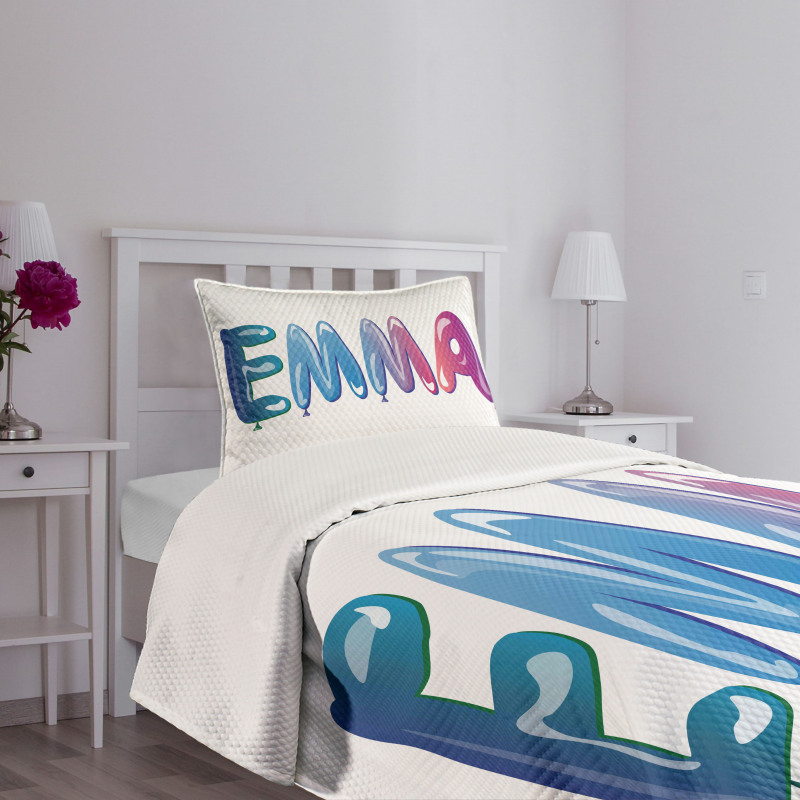 Feminine Balloon Name Bedspread Set