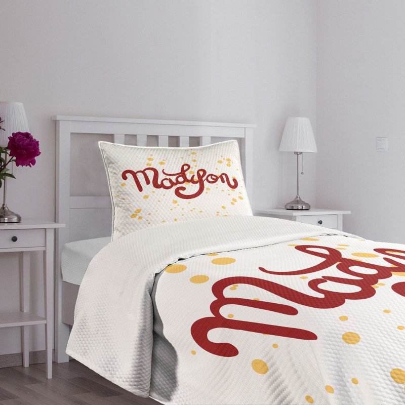 Cursive Alphabet Design Bedspread Set