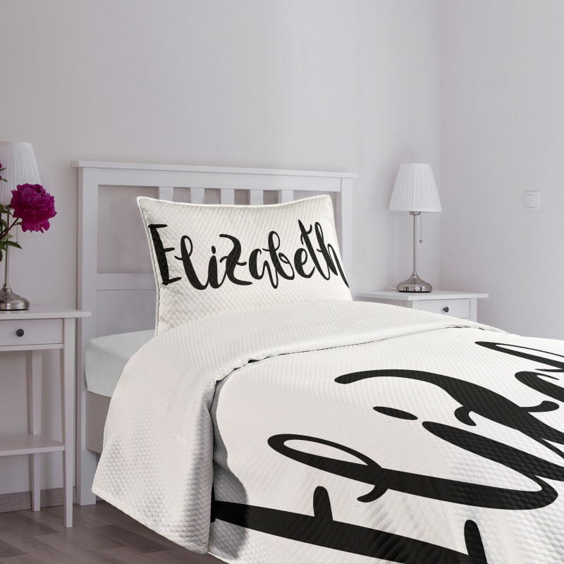 Monochrome Letters Bedspread Set