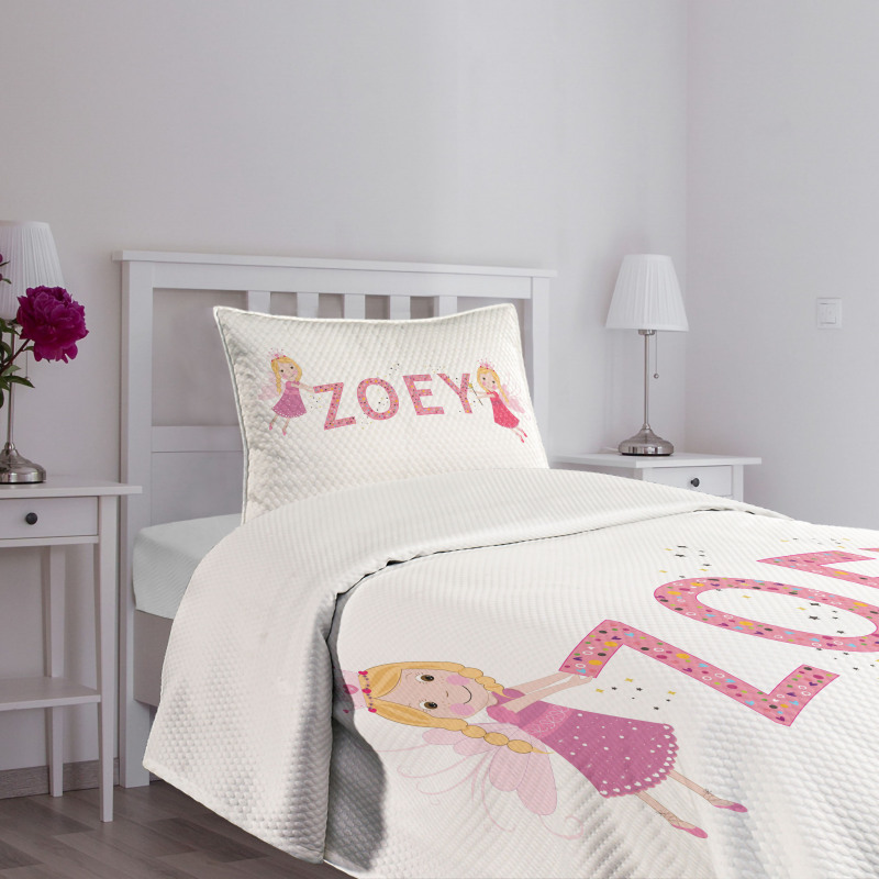 Feminine Baby Girl Name Bedspread Set