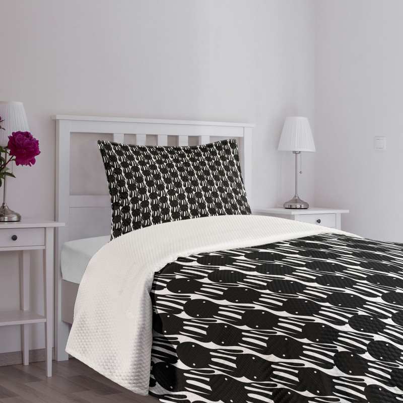 Abstract Monsters Retro Bedspread Set