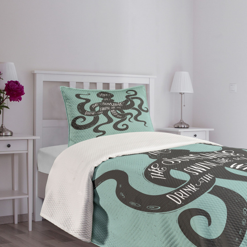 Inspiration Message Graphic Bedspread Set