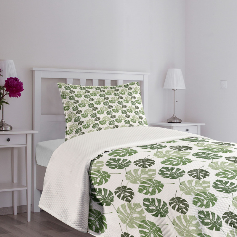 Tropical Jungle Leaves Bedspread Set