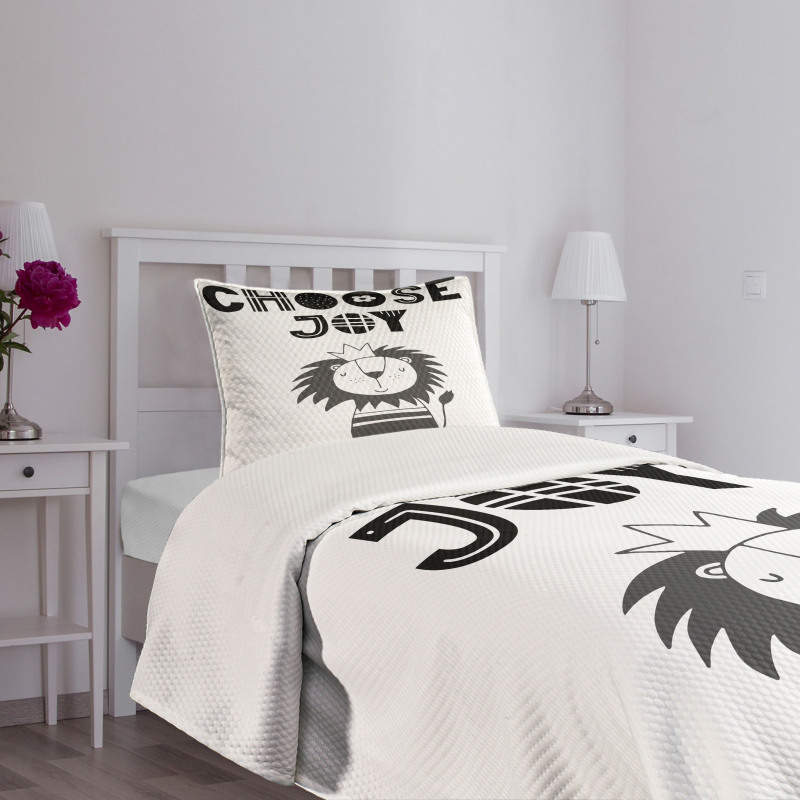 King of the Jungle Words Bedspread Set
