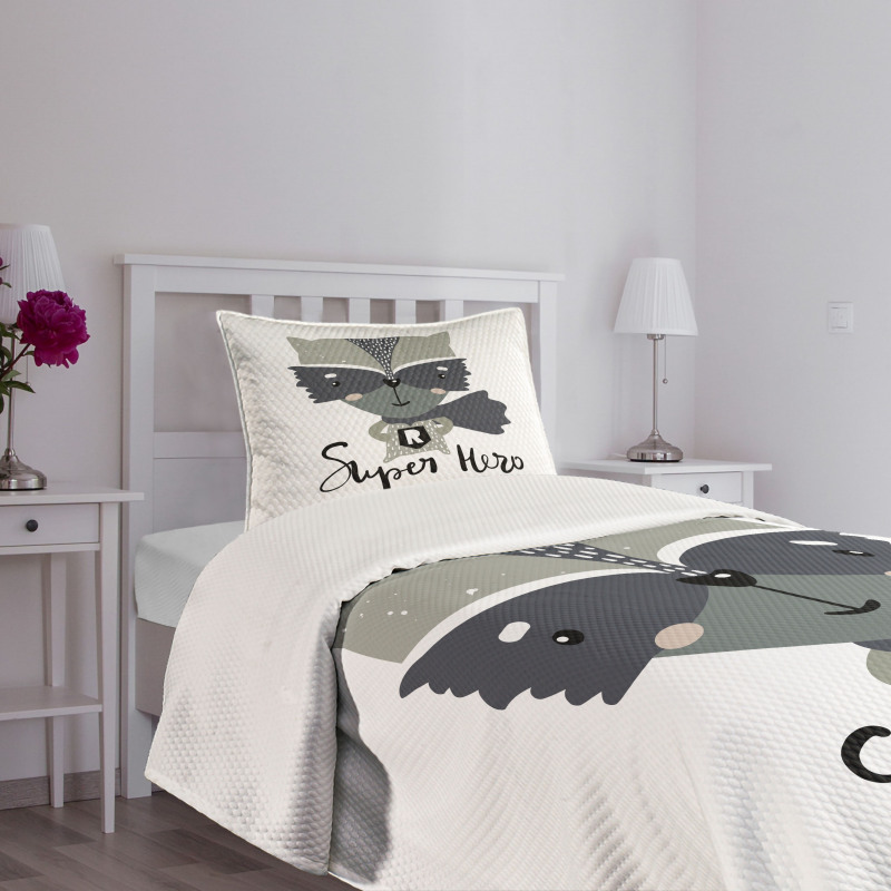 Super Hero Raccoon Bedspread Set