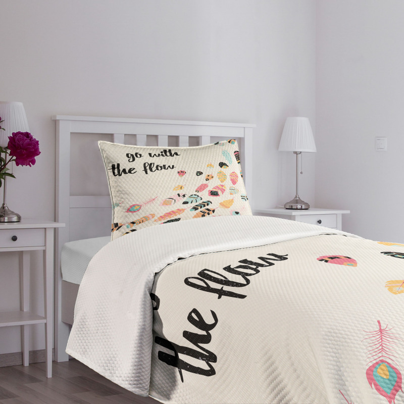 Go with the Flow Words Bedspread Set