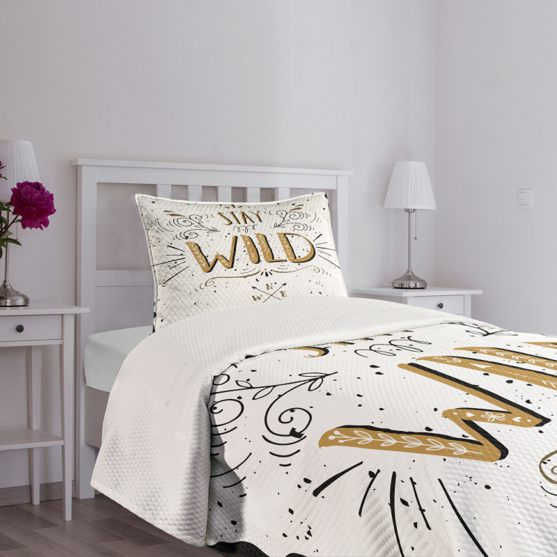 Stay Wild Hand Lettering Bedspread Set