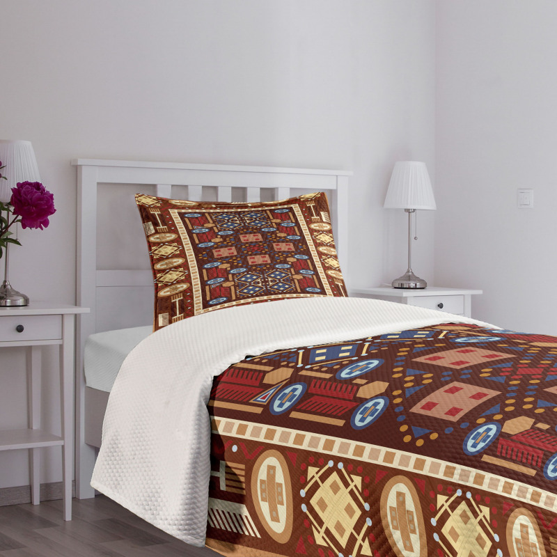 Oriental Rhombus Design Bedspread Set
