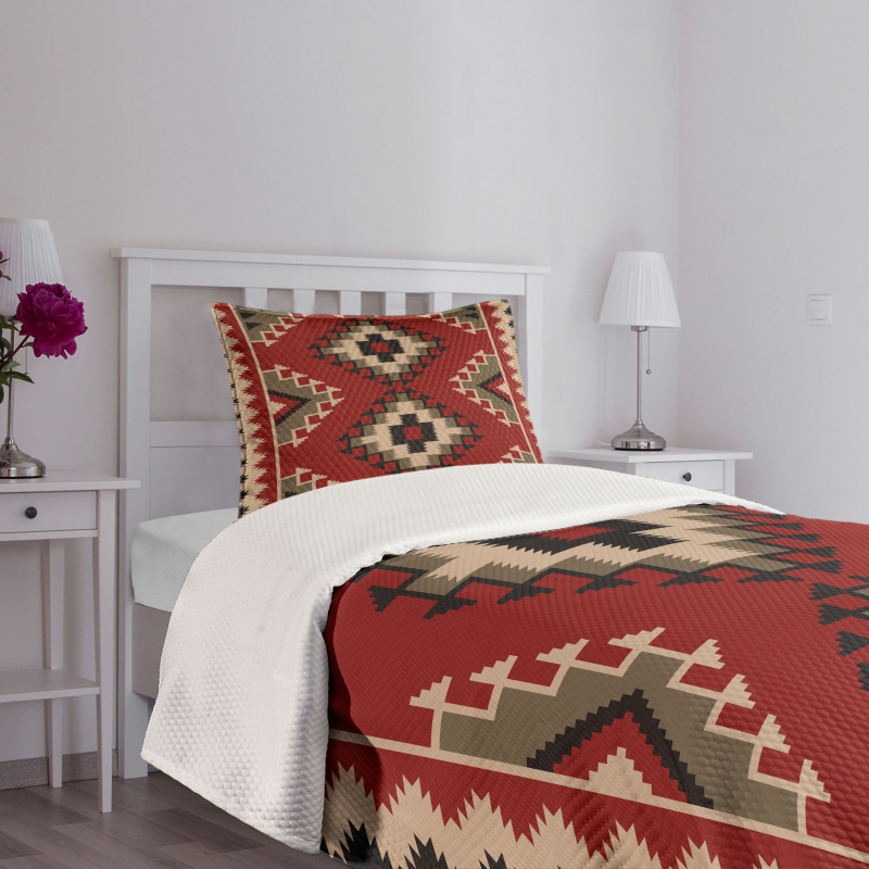 Afghan Style Motifs Bedspread Set