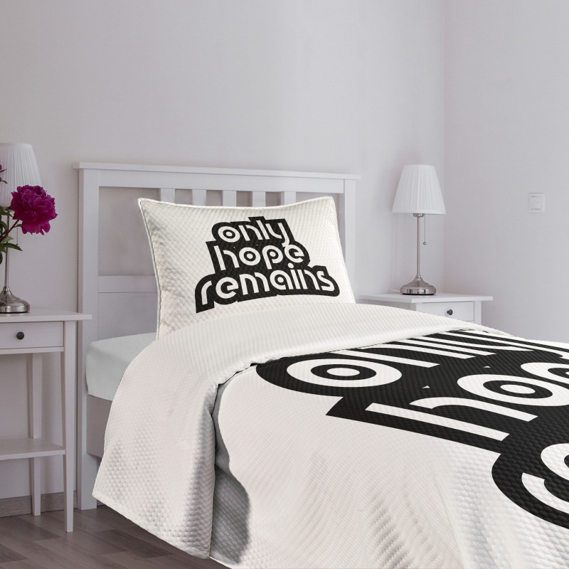 Motivational Retro Typography Bedspread Set