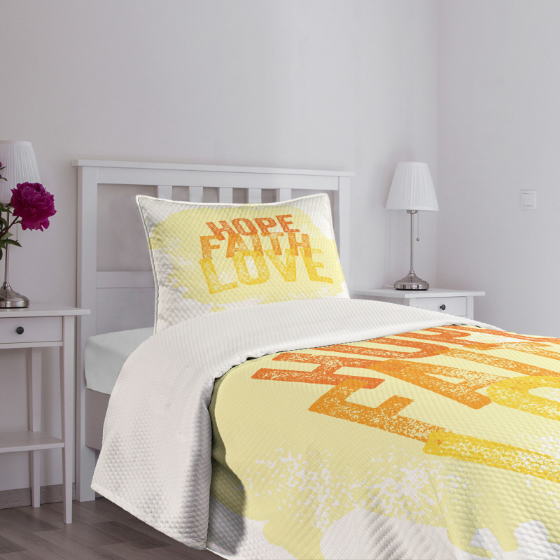 Grunge Faith and Love Bedspread Set