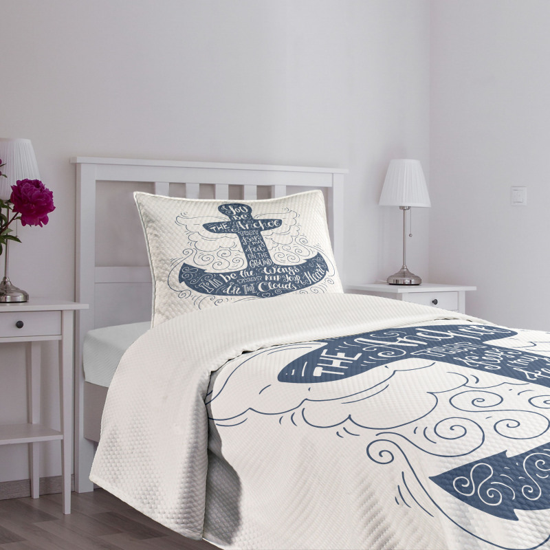 Doodle Marine Motif Bedspread Set