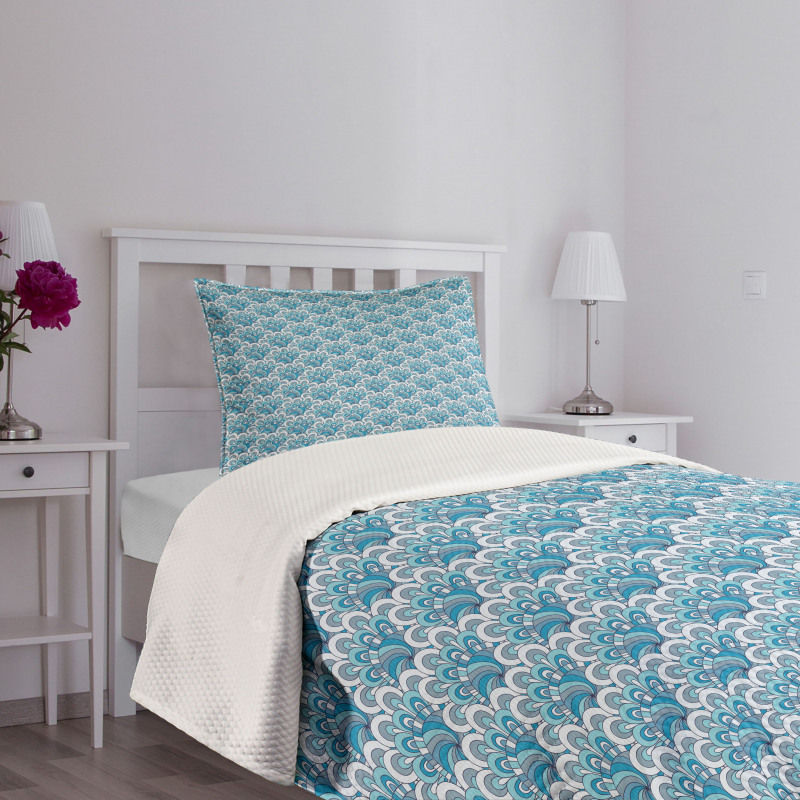 Swirled Lines Spirals Bedspread Set