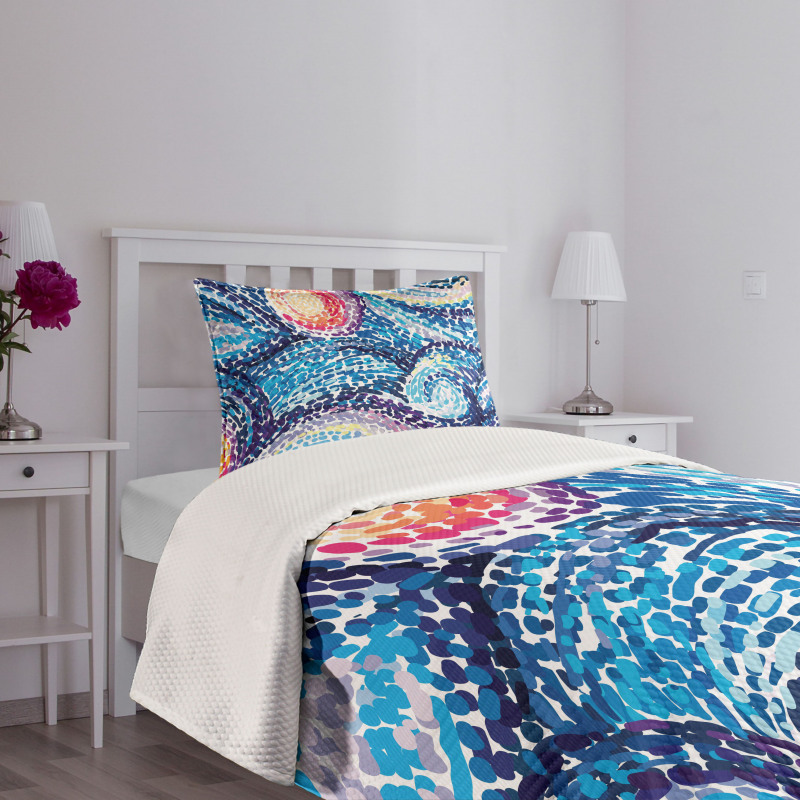 Doodle Wavy Lines Bedspread Set