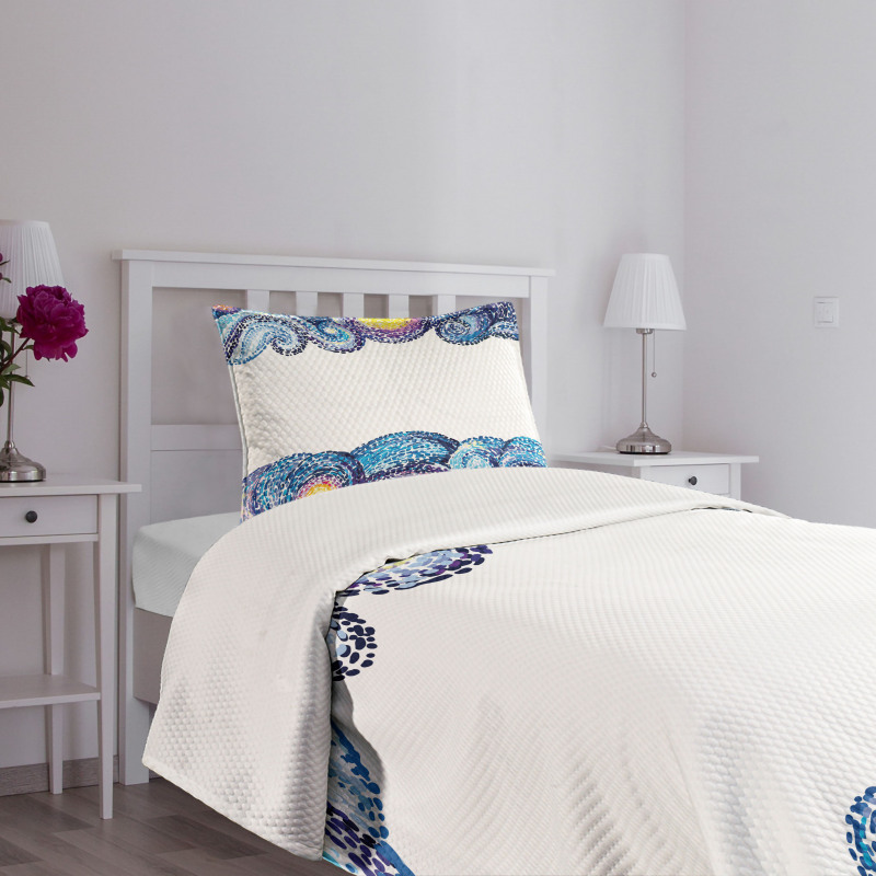 Watercolor Wave Bedspread Set